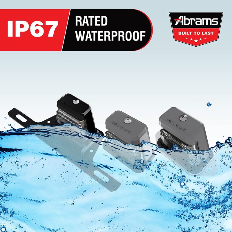 Abrams LED Trailer License Plate Lights w/Bracket [SAE/DOT Certified] Universal [Waterproof] Truck RV Licenses Plates Lights [Heavy Duty] Automotive Courtesy Step Tag Lights - Safety ATV & Boat Lamp - Gray - Image 4